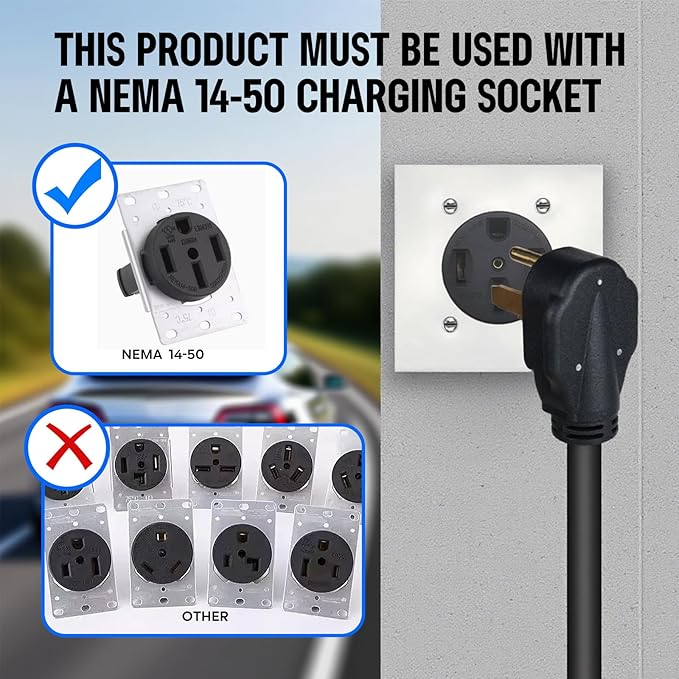 Level 2 Ev Charger for Tesla,NACS Ev Charger with 25ft ETL Listed Cord,6A-40A Adjustable Amps,40A 9.6KW Fast Charging(110v-240v),NEMA 14-50 Plug,IP66 Waterproof Delay Timer LCD Display