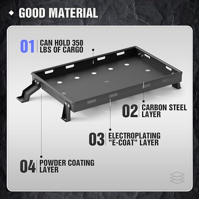 for Wrangler TJ LJ Rear Trunk Cargo Rack Interior Luggage Basket Compatible with 1997-2006 Jeep Wrangler TJ LJ, Inner Cargo Carrier Holder Back Luggage Storage Tray Shelf Stand Organizer, Black