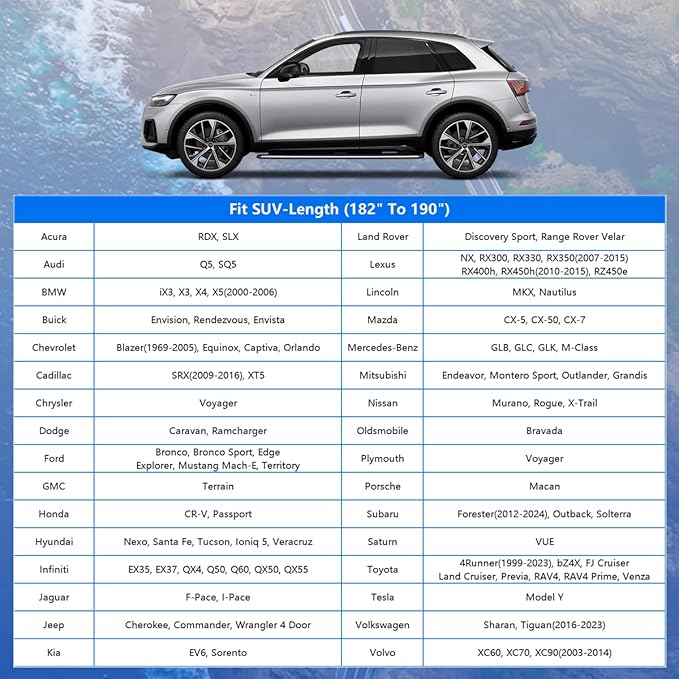 SUV Car Cover Waterproof All Weather for Automobiles, Outdoor Full Car Cover Snowproof Windproof UV Protection, Universal Fit for SUV. (Fit SUV Length 182-190 inch, Silver)