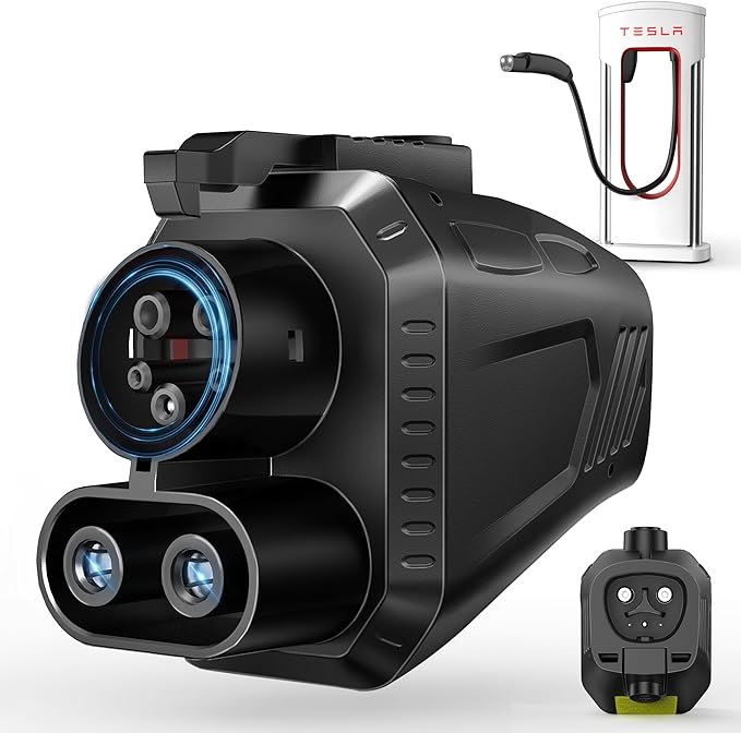 2025 Upgraded Tesla Charger Adapter, NACS DC Adapters for Supercharger to CCS EV, 500 Amps 1000V, Compatible with Ford, Lightning, Rivian, GM, Volvo CCS1 Electric Vehicle Fast Charging