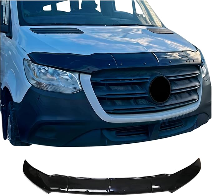 OMAC Front Bug Shield Hood Deflector for Mercedes Sprinter W907 910 2019-2025, 3 Pcs, All Weather, Black