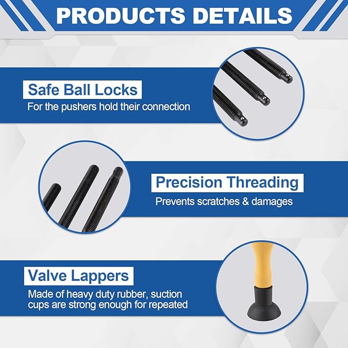 Valve Spring Compressor Set, 12PCS Valve Spring Clamp Removal Tool with Valve Lapping Tool for Motorcycle, ATV, Car, Small Engine Vehicle Equipment