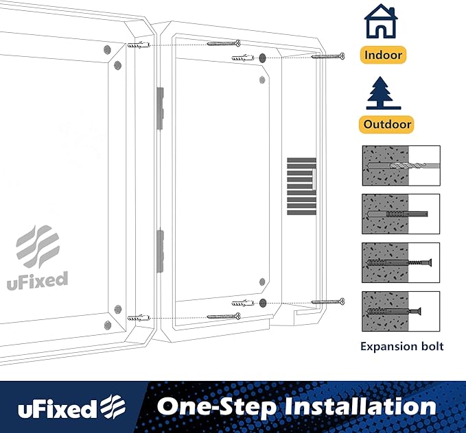 Outdoor EV Charger Enclosure Wall Box with Lock, Tesla & Chargepiont Charger Lock Box with Holder | Weatherproof, Visible, Easy to Install, White