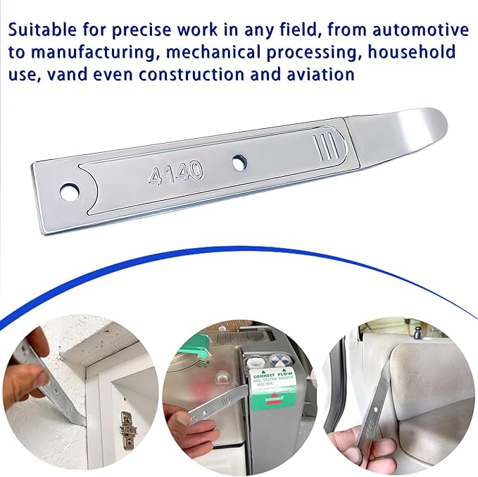 HZMM 4140 Pry Tool, Mini Pry Bar Trim Removal Tool, Automotive Panel Removal Tool Kit for Interior Door & Car Trim, Pocket Pry Bar for Auto Trim, Metal Pry Tool for Door Panel & Window Screen Removal