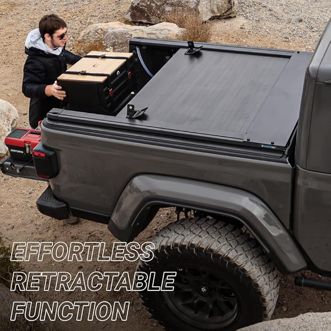 Syneticusa MR Retractable Hard Tonneau Cover Fits 2009-2026 Dodge Ram 1500 5'7" (67.4”) Truck Bed Waterproof Accessories