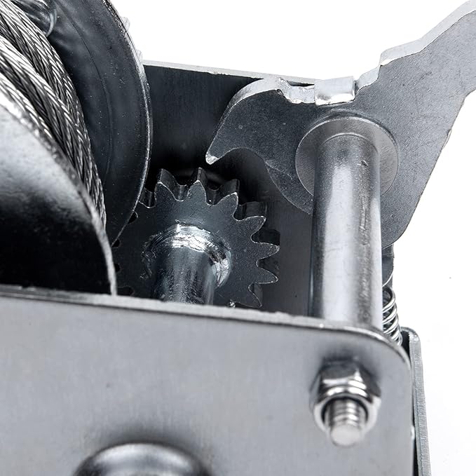 800lbs Hand Winch Steel Cable Boat Trailer Winch Two-Way Ratchet Gear Manual Winch Crane Weight Dock Leveling Winch with 8m Steel Wire for ATV Truck Towing