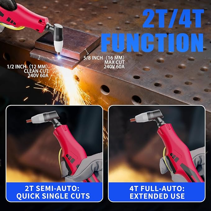 Reboot Plasma Cutter 60A, Large Integrated LED Digital Display, 120/240V Plasma Cutter Machine with IGBT Inverter, 1/2 Inch Clean Cut 5/8 Inch Max Cut RBC6000D Max