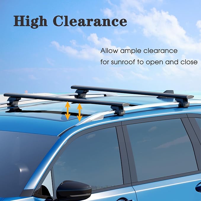 FelicValo 260lbs All-Metal Roof Rack Cross Bars Fit for KIA Telluride X-Line X-Pro 2023 2024 2025 with Raised Side Rails, Heavy Duty Aluminum Extended Crossbars Without Lock