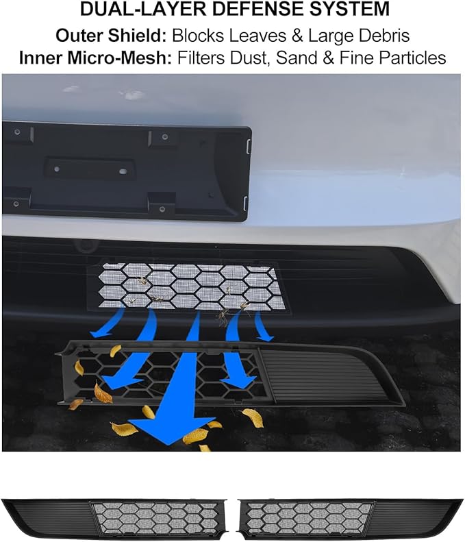 for Tesla Grille Mesh Inserts Model Y Juniper 2025 2026 Front Air Inlet Vent Grille Cover Replacement Vent Cover Model Y Accessories Abs Air Intake Protector Detachable Version