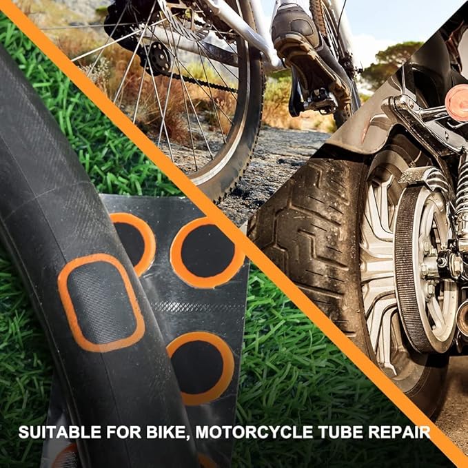 PAX 48 Pcs 50mmØ Round Inner Tube Patches, Puncture Flat Tire Repair Patch for Car, Truck, Tractor, Agricultural Vehicles, Motorcycle, BMX, ATVs, River Floating, Inflatable Rubber