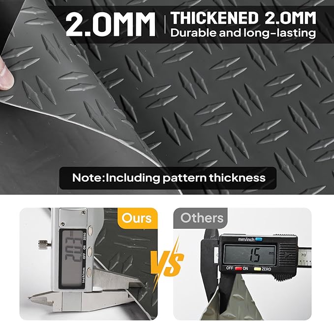 TUFFIOM 7.5 x 20 FT Garage Floor Mat, Thickened Diamond Plate PVC Garage Mats Flooring Roll for Under Car, Garage Car Parking Mats for Compact SUVs, Sports Car