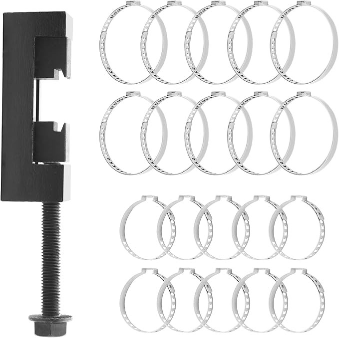 CV Boot Clamp Pliers, CV Axle Boot clamp Tool with 20 PCS 304 Stainless Steel Single Ear Hose Clamp, Drive Shaft Clamping Tool Compatible with Most Cars