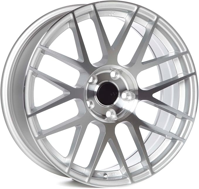 Circuit Performance CSF11 18x8" Gloss Silver/Machined Face 5x114.3 [+40mm] Wheel Compatible with Honda Accord, Civic, CRV, Toyota Camry Rav-4 etc