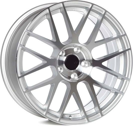 Circuit Performance CSF11 18x8" Gloss Silver/Machined Face 5x114.3 [+40mm] Wheel Compatible with Honda Accord, Civic, CRV, Toyota Camry Rav-4 etc