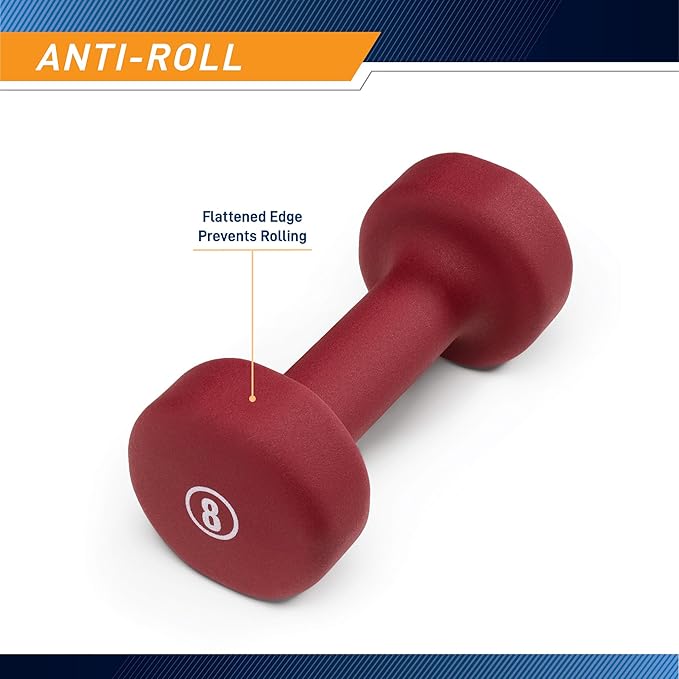 Marcy Colored Neoprene Dumbbell (Sold in Singles or Set) Hand Weights, Exercise Free Weights for Home Gym