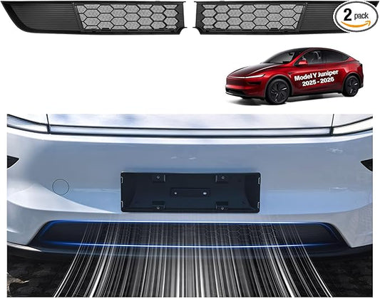 for Tesla Grille Mesh Inserts Model Y Juniper 2025 2026 Front Air Inlet Vent Grille Cover Replacement Vent Cover Model Y Accessories Abs Air Intake Protector Detachable Version