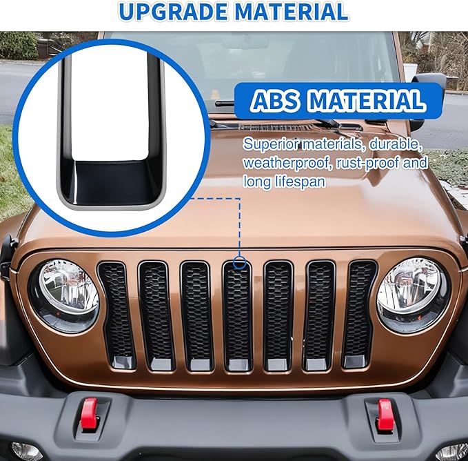 Nilight Grill Inserts fit for Jeep Wrangler Front Grille Inserts Headlight Cover Set for JL JLU Unlimited Sport SportS 2018 2019 2020 2021 2022 2023 Grille Bezels Trim Exterior Accessories Black 9 Pcs