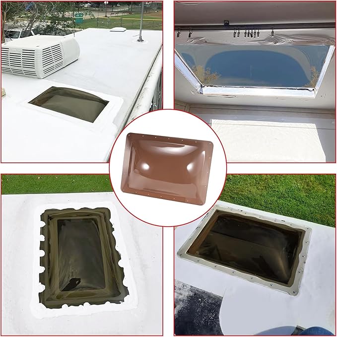 SL1422 RV Skylight Replacement,18" x 26" Camper Skylight fits Standard 14" x 22" Openings 16" x 26" Overall,RV Shower Bathroom Skylight Cover - SL1422S(Smoke)
