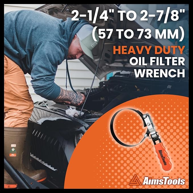 3001 Automotive Universal Oil Filter Swivel Removal Wrench - 2 1/4 Inches to 2 7/8 Inches (57mm to 73mm) for Car Repair Tools