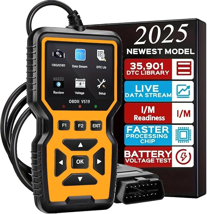 OBD2 Scanner Diagnostic Tool - Check Engine Light Code Reader, Reset Function, Data Stream, I/M Readiness, Full Features, Modes 6 & 8, for All 1996+ Vehicles, Automotriz Scanner