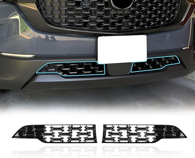 LUWU Front Grill Mesh Compatible With 2023 2024 2025 2026 Mazda CX-50 Front Mesh Grill Inserts Trims Front Mesh Grille Cover Guard for 2026 2025 Mazda CX50 Car Exterior Accessories ABS Material, 2PCS