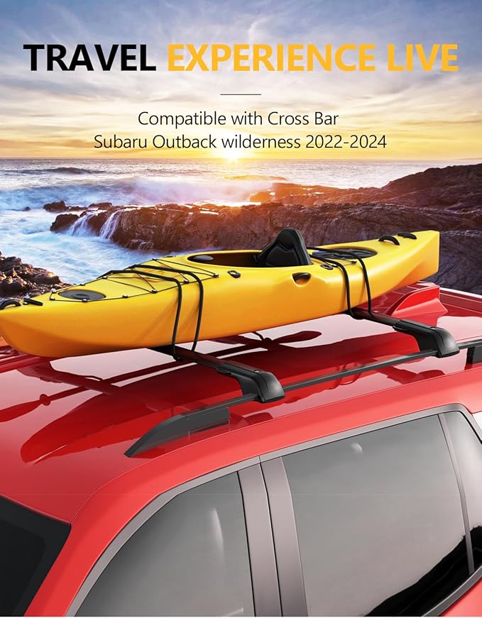 Tuyoung 330lbs Lockble Roof Rack Cross Bars Compatible with Subaru Outback Wilderness 2022-2026 (Only Fit Wilderness), All Aluminum Heavy Duty Crossbars Rooftop Kayak Luggage Racks
