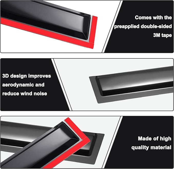 AUXKO Rain Guards for Volkswagen (VW) Tiguan 2024-2018, Window Vent Visors Accessory - Tape-On Rain Guard Window Visor for Volkswagen Tiguan Auto Car, Side Window Wind Deflectors & Visors Smoke Black