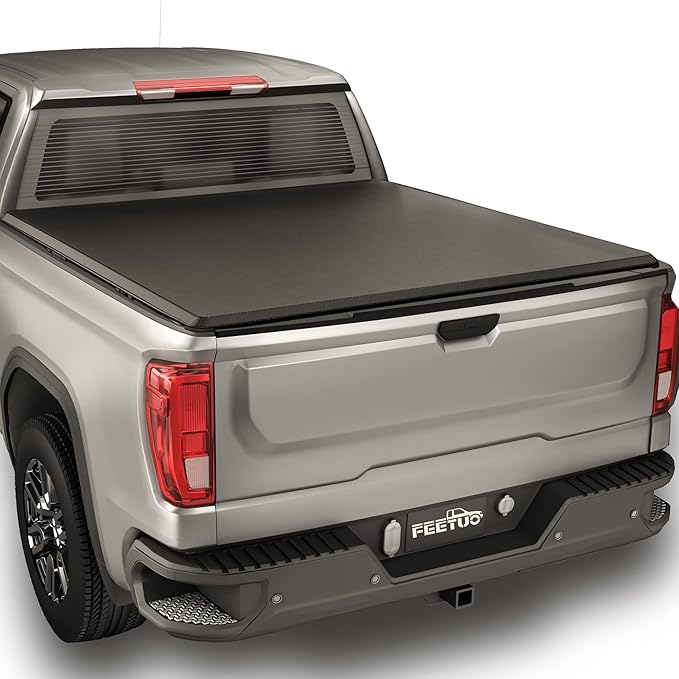 Soft Tri-Fold Tonneau Cover Truck Bed Compatible with 2007-2025 Chevy Silverado/GMC Sierra 1500 & 2007-2019 2500 3500 HD 6.6FT/78.9inch |Not for CarbonPro Bed|