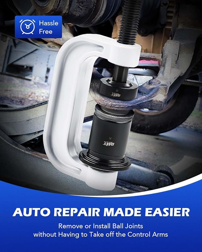 Orion Motor Tech Ball Joint Press Kit, Heavy Duty Ball Joint Tool with 4x4 Adapters, Ball Joint Removal Tool Kit for Most 2WD and 4WD Cars and Light Trucks