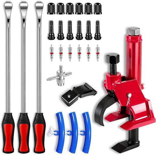 Manual Tire Bead Breaker with 14.5” Steel Tire Spoons Tool Set for Tire Changing Tool Tire Changer Kit