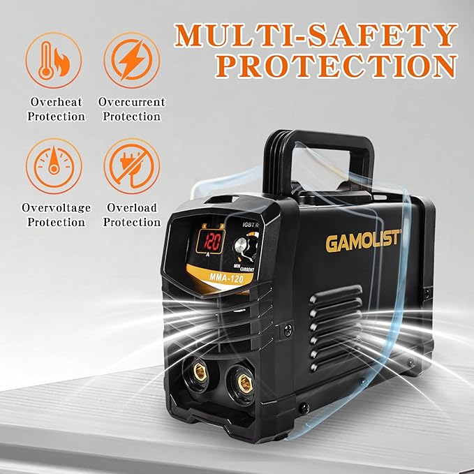 Mini Welding Machine, 110V 120Amp Portable Stick Welder, Hot Start Arc Force Anti-stick with 10PCS Welding Rods, for 1/16"-3/32" Welding Rods ARC Welder, Beginner-friendly Mini Welder