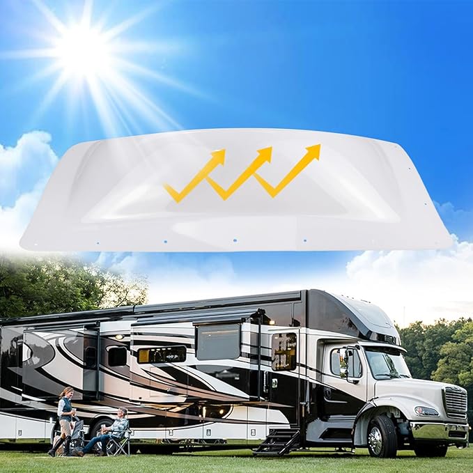 RV Skylight Replacement Cover 18”x26” Fitting 14" x 22" Rectangle UV Resistant Shatterroof for Camper Trailer Roof Skylight, Isolate Excess Heat, Universal Outer Dome