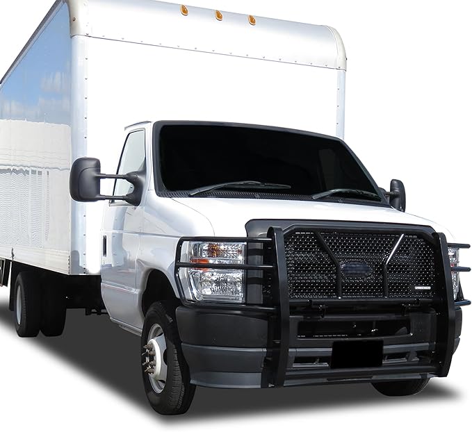 Black Horse Rugged Heavy Duty Grille Guard Modular Black Compatible with 2015-2025 Ford E-350/2015-2025 Ford E-450 -RU-FO350-B