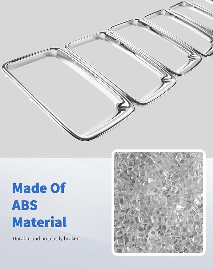 for Grand Cherokee Chrome Grill Inserts Front Grille Mesh no Mesh Cover Guard for 2014-2016 Jeep Grand Cherokee Clip-on Grille Accessories