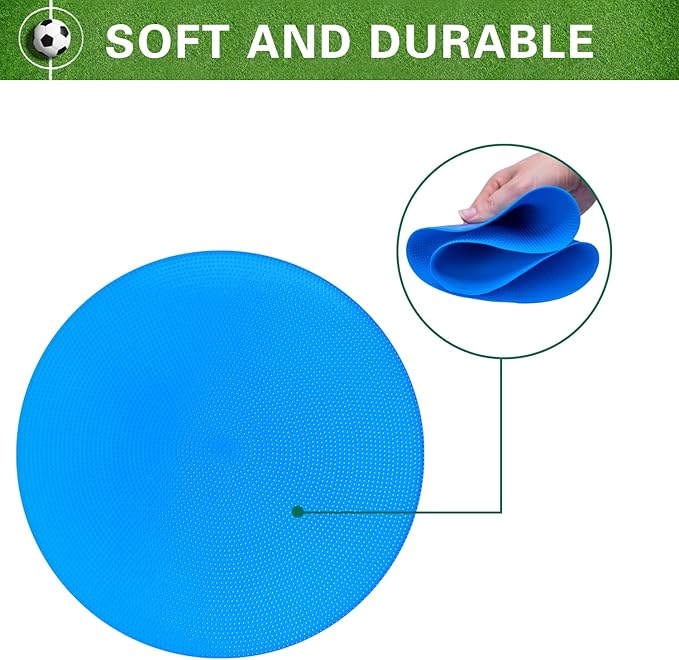 Poly Spot Markers 9 inch Non-Slip Rubber Agility Markers Flat Field Cones Floor Dots for Football, Soccer, Basketball Training Markers, School Activities, Exercise Drills, Social Distancing