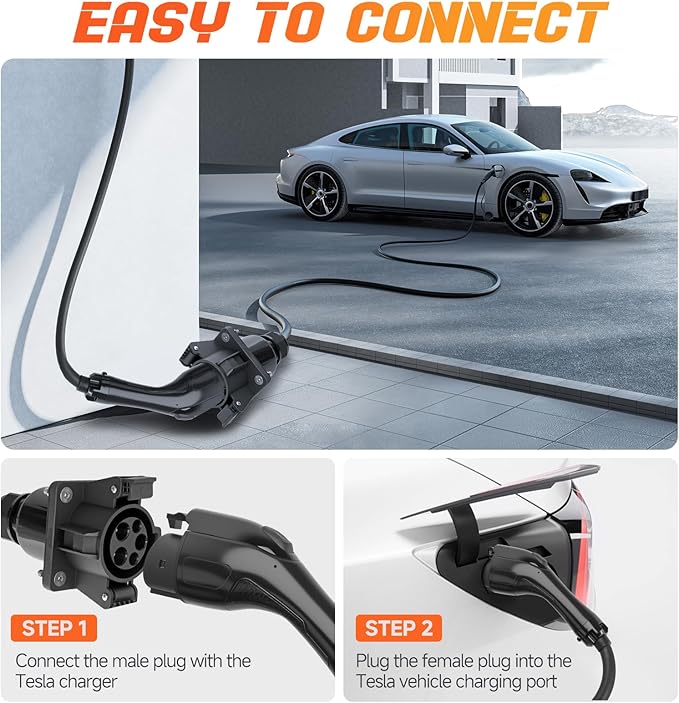 EV Charger Extension Cable, 40Amp 40FT J1772 Extension Cord Compatible with 120V-240V SAE J1772 EV Chargers, Level 1/Level 2 IP66 Heavy Duty Charging Cable for EVs/PHEVs with Carrying Bag