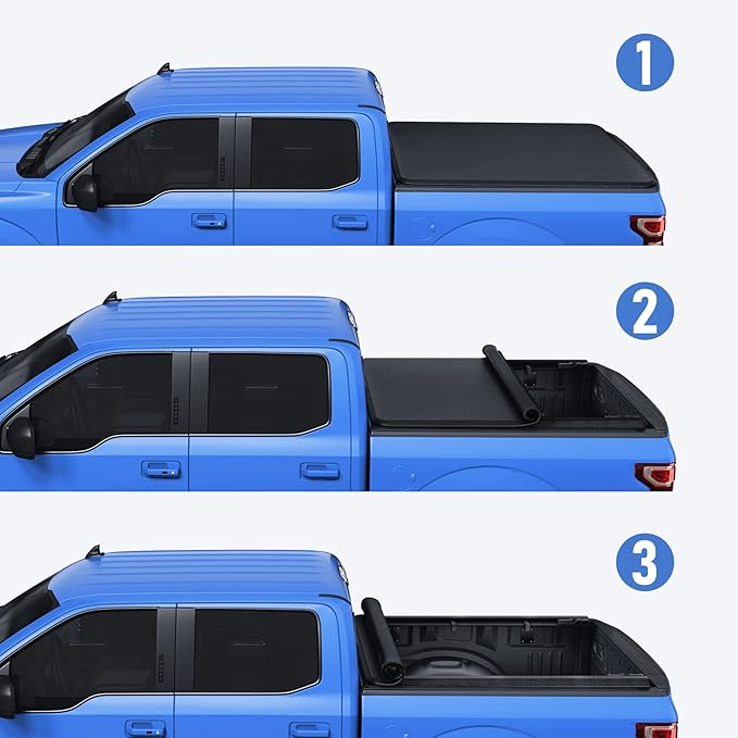 Soft Roll Up Truck Bed Tonneau Cover Replacement for 2015 2016 2017 2018 2019 2020 2021 2022 2023 2024 Chevy Colorado/GMC Canyon 5.2FT Bed Fleetside