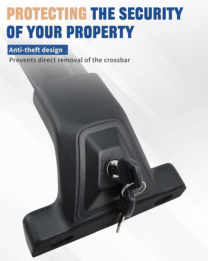 265lbs Lockable Heavy Duty Roof Rack Cross Bar for GMC Acadia 2017-2023 Cargo Bar Multi Functional Design for Bike Kayak Luggage