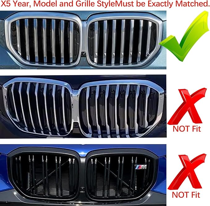 Automotive Grille Inserts for BMW X5 G05 2026 2025 2024 (NOT for M60i, Base) 7 Grilles,Front Grill Accessories
