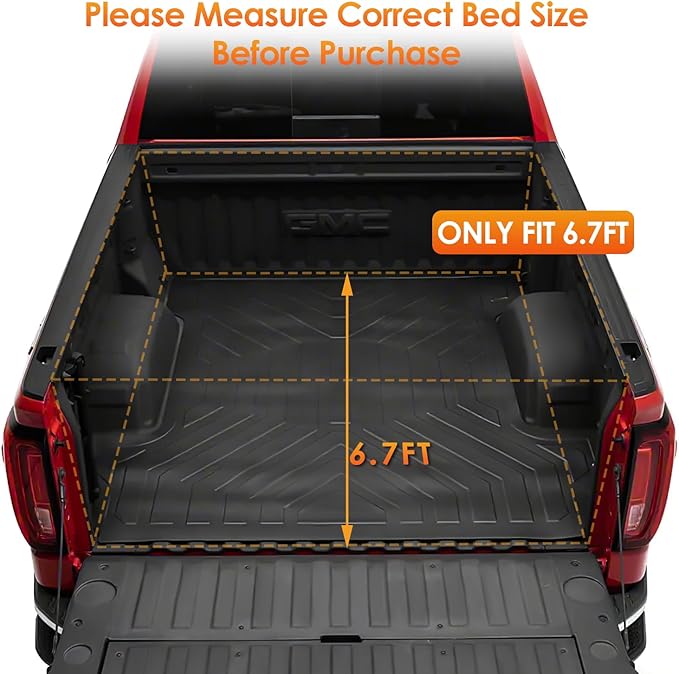 Nilight Soft Tri-fold Truck Bed Tonneau Cover Compatible with Chevy Silverado 1500/GMC Sierra 1500 2014 2015 2016 2017 2018 2019 2020 2021 2022 2023 2024 2025, 6.7ft