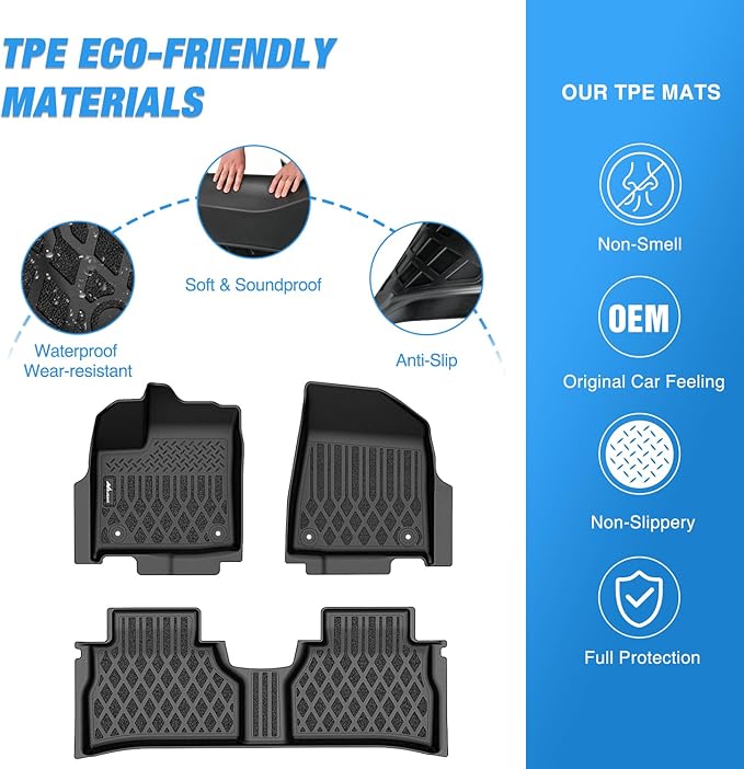 Nilight TPE Floor Mats for Nissan Murano 2025 2026 All Weather Custom Fit Heavy Duty Floor Liners