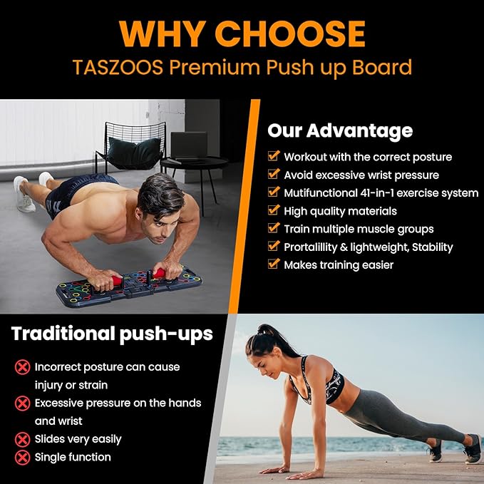 Push Up Board, with Automatic Count & Timer, 41 Push Up Bar, Updated Foam Handles, Portable Home Workout Equipment, Push Up Strength Training Equipment
