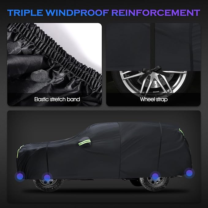 Car Cover Custom Fit for Mazda Miata MX-5 1989-2025,6 Layers Truck Cover Waterproof All Weather for Automobiles,Outdoor Full Exterior Cover,Rain, Sun, Wind Protection,Black