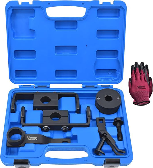Engine Timing Tool Kit Compatible with Ford 4.6L 5.4L 6.8L 2-Valve and 4-Valve Engine with Valve Spring Compressor Tool, 6 Pcs Camshaft Holding Tool, Crankshaft Camshaft Positioning Tool, 303-557 6477