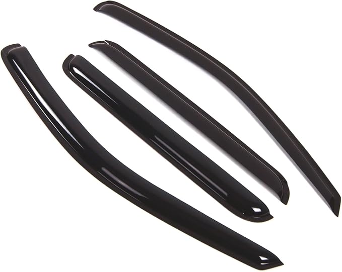 Tuningpros WD2-271 Dark Smoke 4 Pcs Set Window Visor (Outside Mount) Deflector Rain Guard Compatible with 2005-2010 Jeep Grand Cherokee