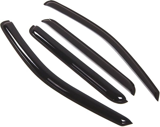 Tuningpros WD2-271 Dark Smoke 4 Pcs Set Window Visor (Outside Mount) Deflector Rain Guard Compatible with 2005-2010 Jeep Grand Cherokee
