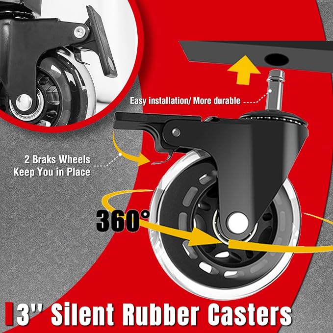 Rolling Shop Stool with Wheels, Garage Work Mechanic Stool with Backrest, Roller Mechanic Chair, Adjustable Height, 360° Swivel, Tool Tray Storage, 330 LBS Capacity, Heavy Duty, Black