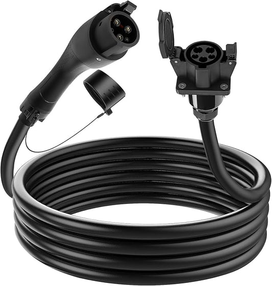 EV Charger Extension Cable, 50Amp 40FT J1772 Extension Cord Compatible with 120V-240V SAE J1772 EV Chargers, Level 1/Level 2 IP66 Heavy Duty Charging Cable for EVs/PHEVs with Carrying Bag