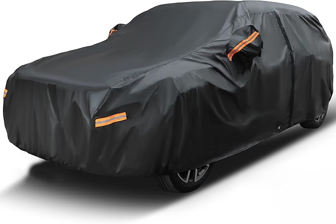 EzyShade 10-Layer SUV Car Cover Waterproof All Weather. See Vehicle Size-Chart for Accurate Fit. Outdoor Full Exterior Covers for Automobiles Heavy Duty Jeep Rav4 CRV. Black, Size S4 (See SizeChart)