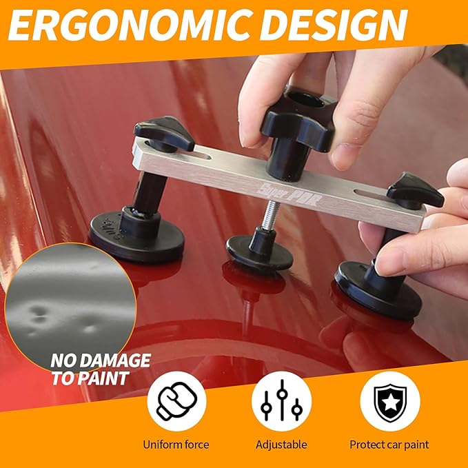 Super PDR Car Dent Puller Kit, 169PCS Paintless Dent Removal Kit, Hail Dent Repair Kit Can Removal 99% of Car Dents in 30 Minutes for Repairing Big Dents, Small Dents, Dings and Hail Damage